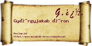 Györgyjakab Áron névjegykártya
